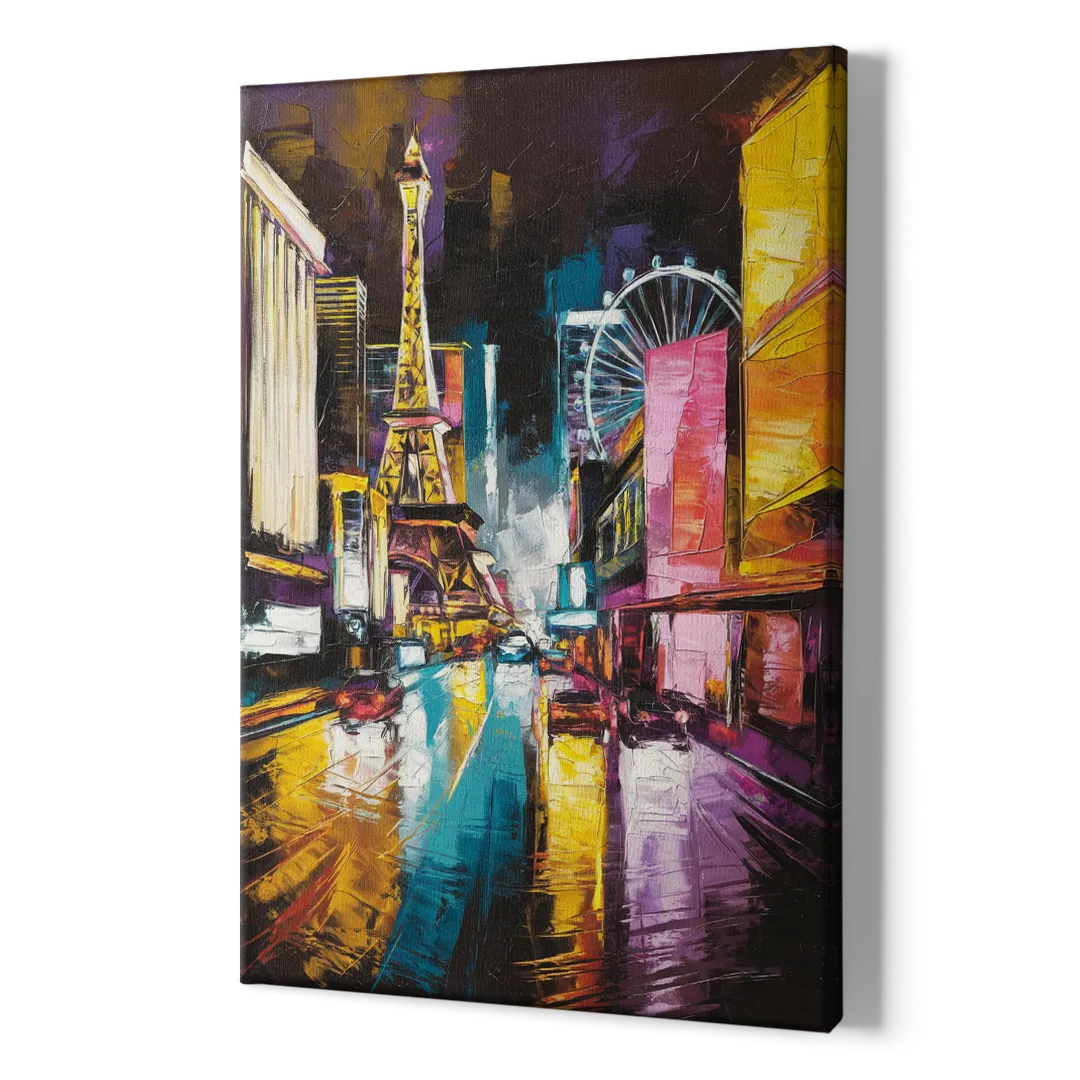Las Vegas Downtown Energy - Canvas Print Art Sides