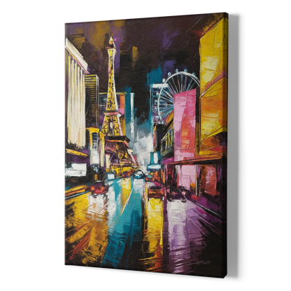 Las Vegas Downtown Energy - Canvas Print Art Sides