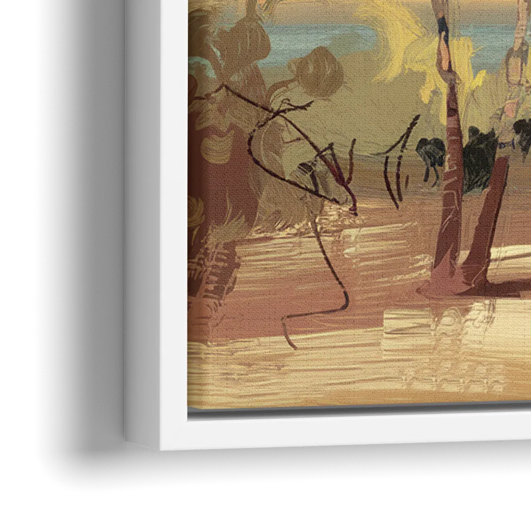 Savannah Coastal Beauty - Close-Up White Frame Canvas