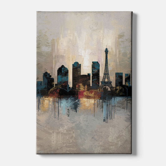 Las Vegas Skyline Silhouette - Canvas Wall Art