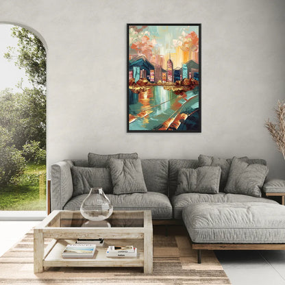 Boise Urban Elegance - Living Room Black Frame Canvas