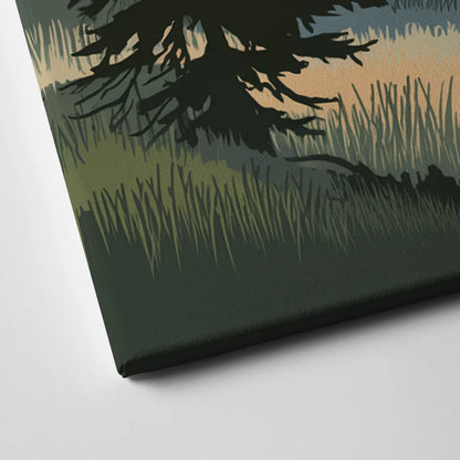 Sitka Evergreen Landscape Canvas Close Up