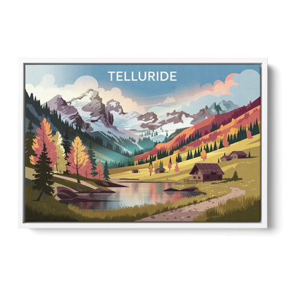 Telluride Alpine Landscape - White Frame Canvas