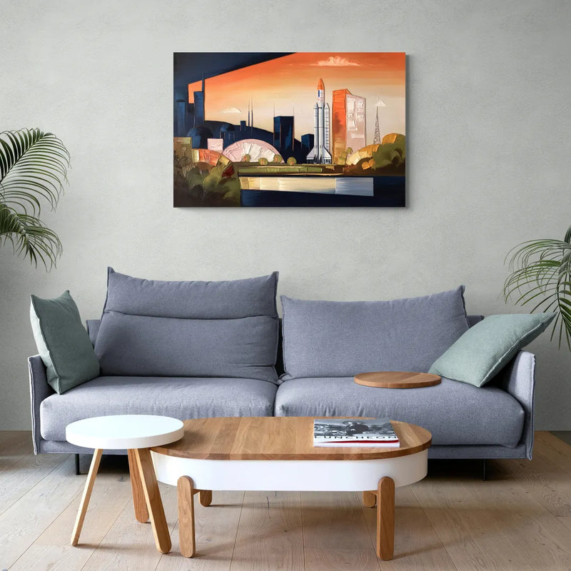 Huntsville Modern Cityscape - Canvas Wall Art Living Room