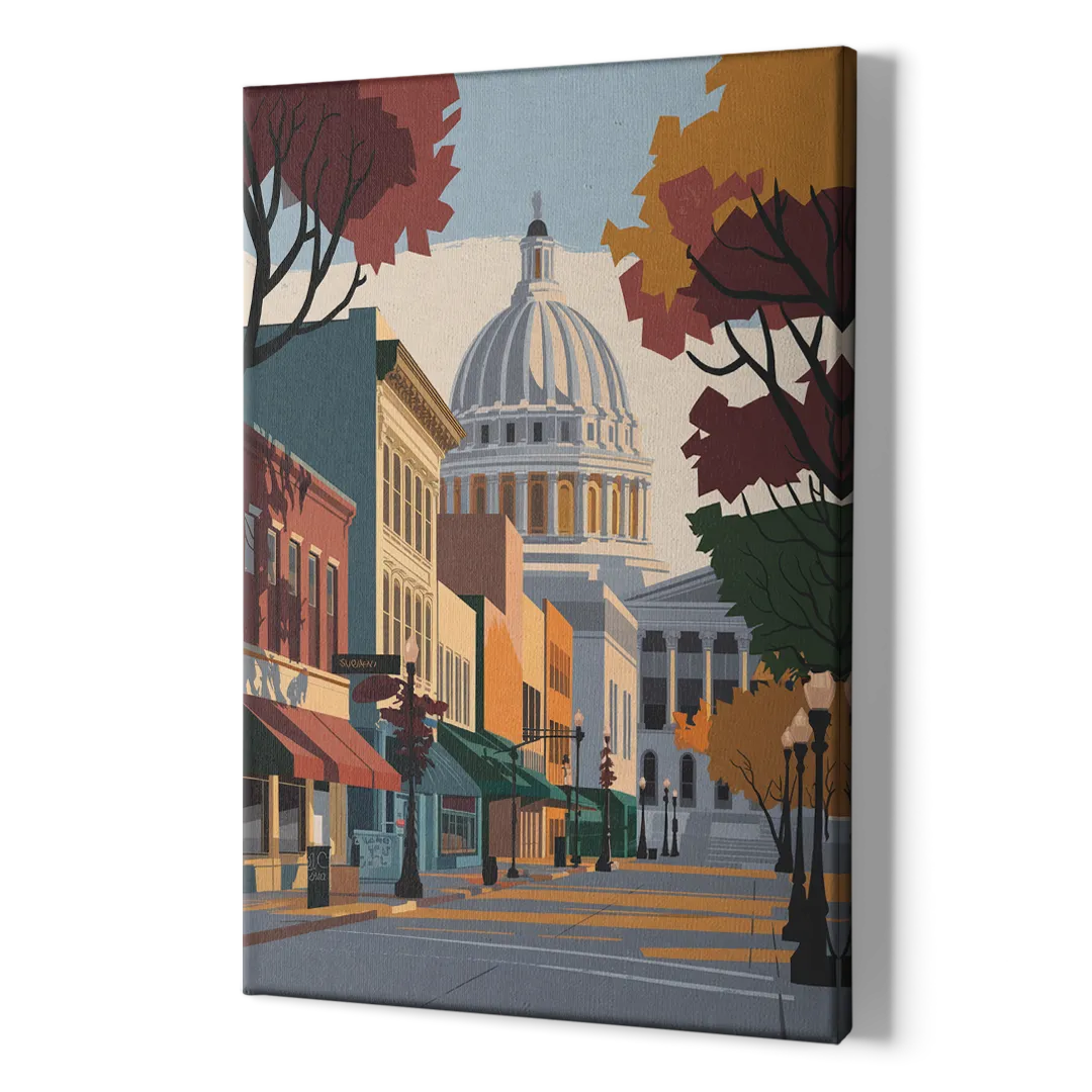 Madison State Street Vibes - Canvas Print Art Sides