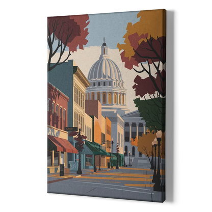 Madison State Street Vibes - Canvas Print Art Sides