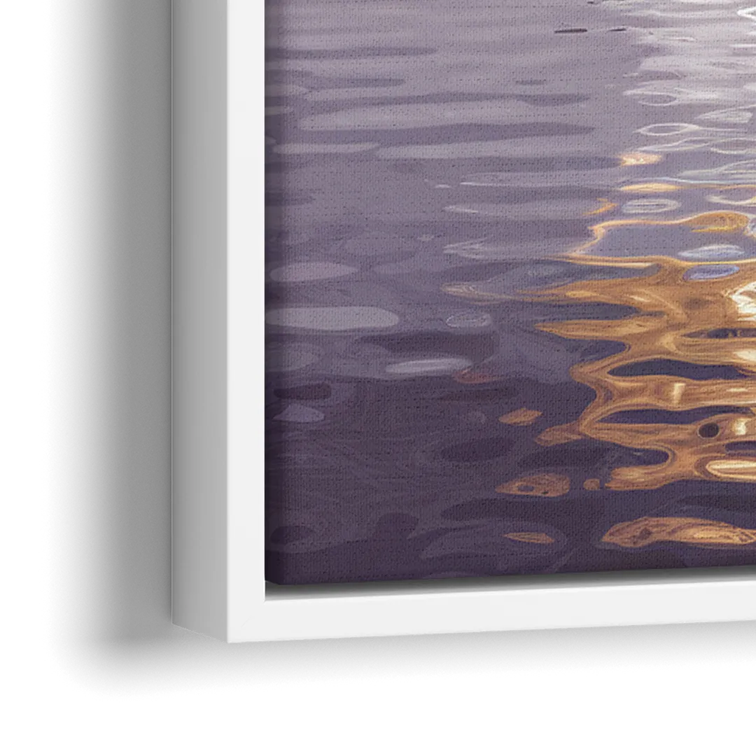 Buffalo Cityscape Reflection - Close-Up White Frame Canvas