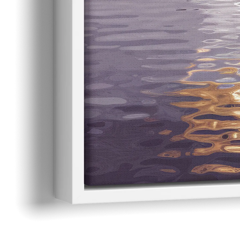 Buffalo Cityscape Reflection - Close-Up White Frame Canvas