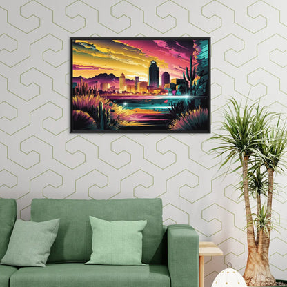 El Paso Scenic Landscape - Living Room Black Frame Canvas
