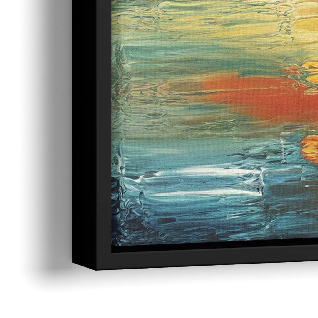 Buffalo Lake Erie Horizon - Close-Up Black Frame Canvas