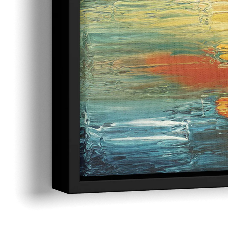 Buffalo Lake Erie Horizon - Close-Up Black Frame Canvas