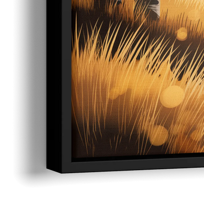 Aspen Sunrise Glow - Close-Up Black Frame Canvas