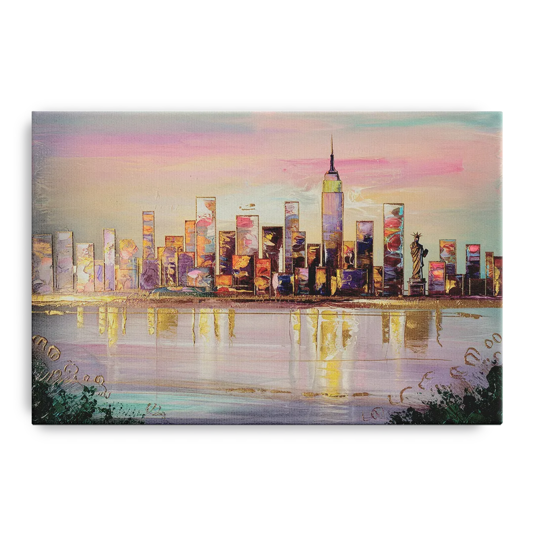 New York City Downtown Skyline - Canvas Wall Art