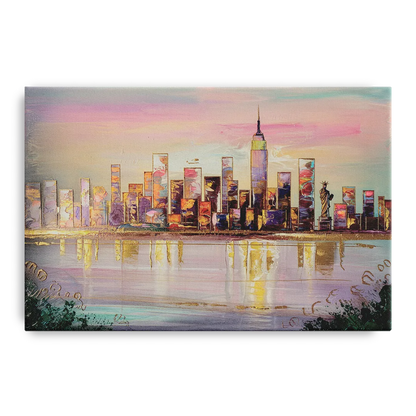 New York City Downtown Skyline - Canvas Wall Art