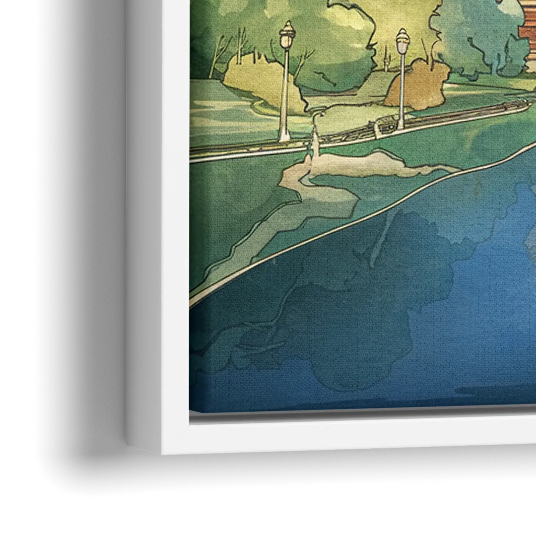 Columbus Urban Charm - Close-Up White Frame Canvas