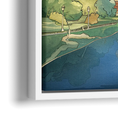 Columbus Urban Charm - Close-Up White Frame Canvas