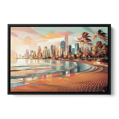 Fort Lauderdale Beach Sunrise - Black Frame Canvas