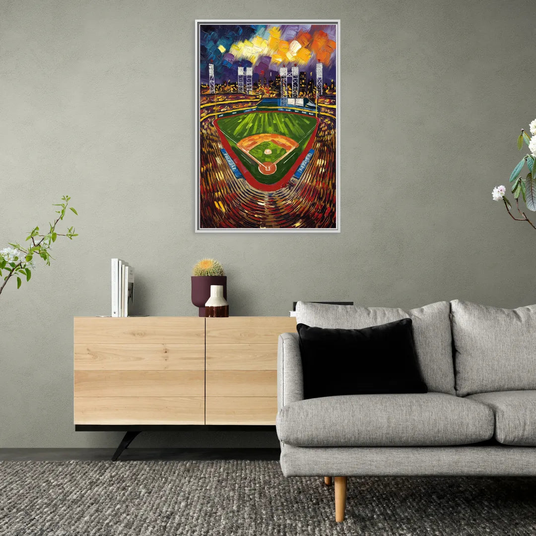 Rochester Red Wings Stadium - Living Room White Frame Canvas
