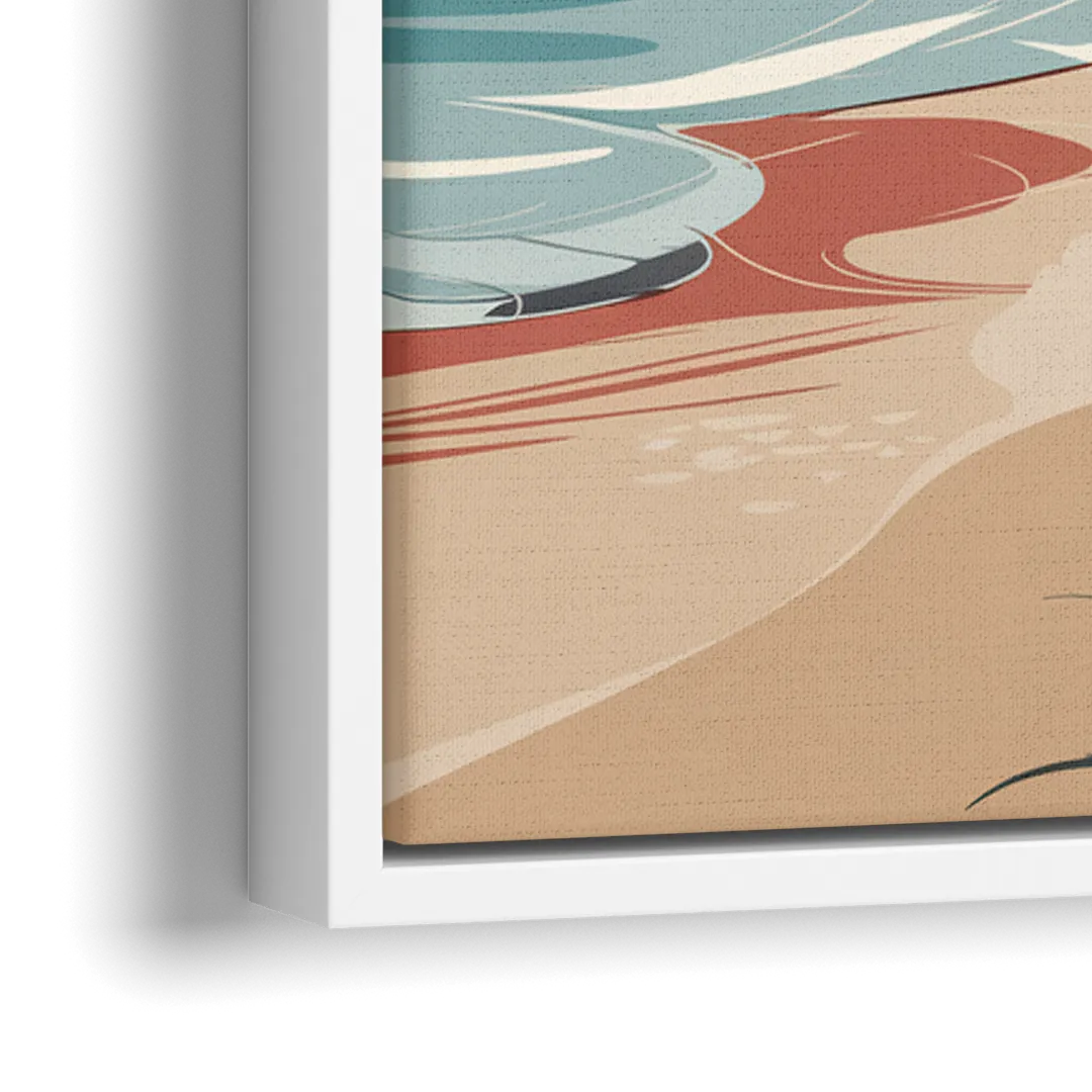 Fort Lauderdale Surf and Sand - Close-Up White Frame Canvas