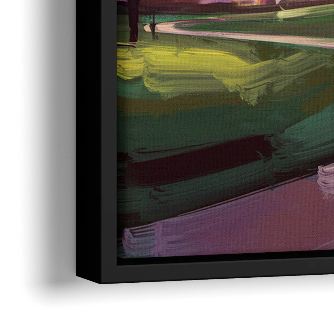 Houston Downtown Vibes - Close-Up Black Frame Canvas