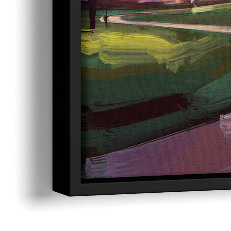 Houston Downtown Vibes - Close-Up Black Frame Canvas