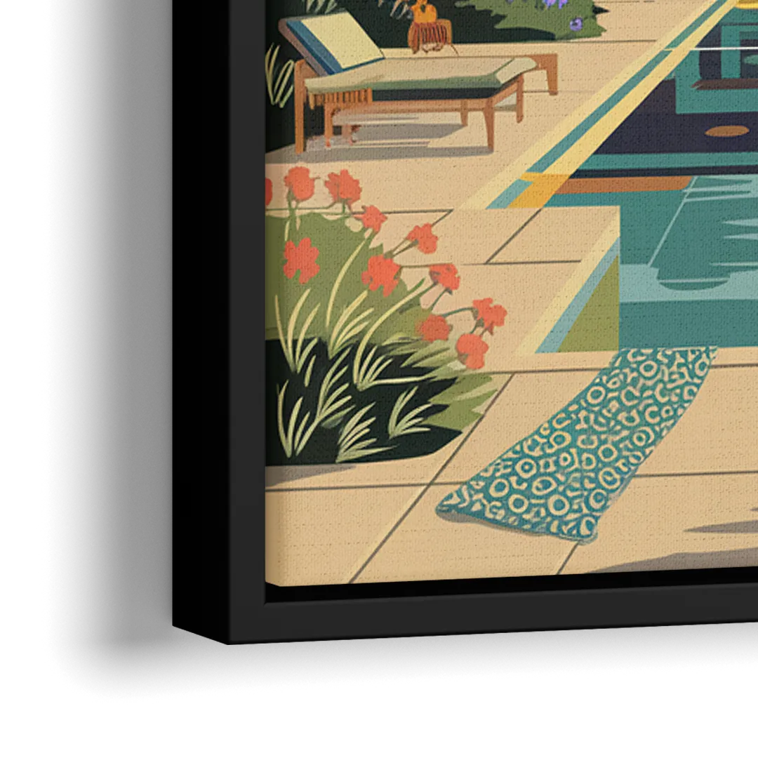 Palm Springs Scenic Getaway - Close-Up Black Frame Canvas