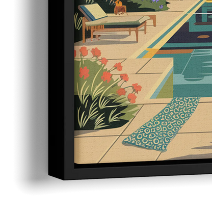 Palm Springs Scenic Getaway - Close-Up Black Frame Canvas
