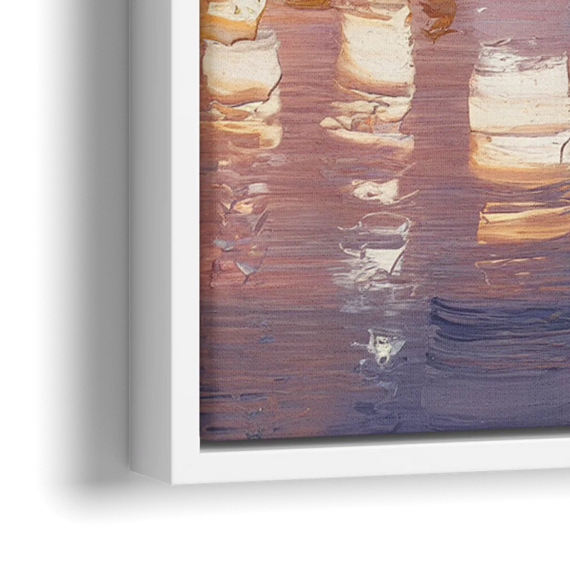 San Diego Downtown Skyline - Close-Up White Frame Canvas