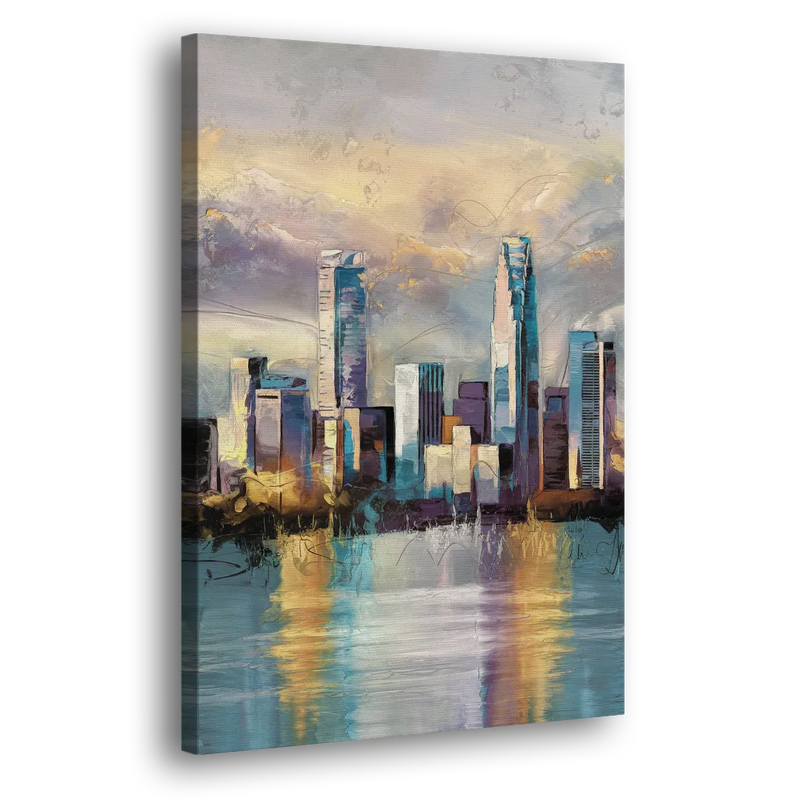 Charlotte Uptown Skyline - Canvas Print Art Sides