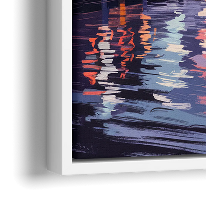 Seattle Waterfront Scene - Close-Up White Frame Canvas