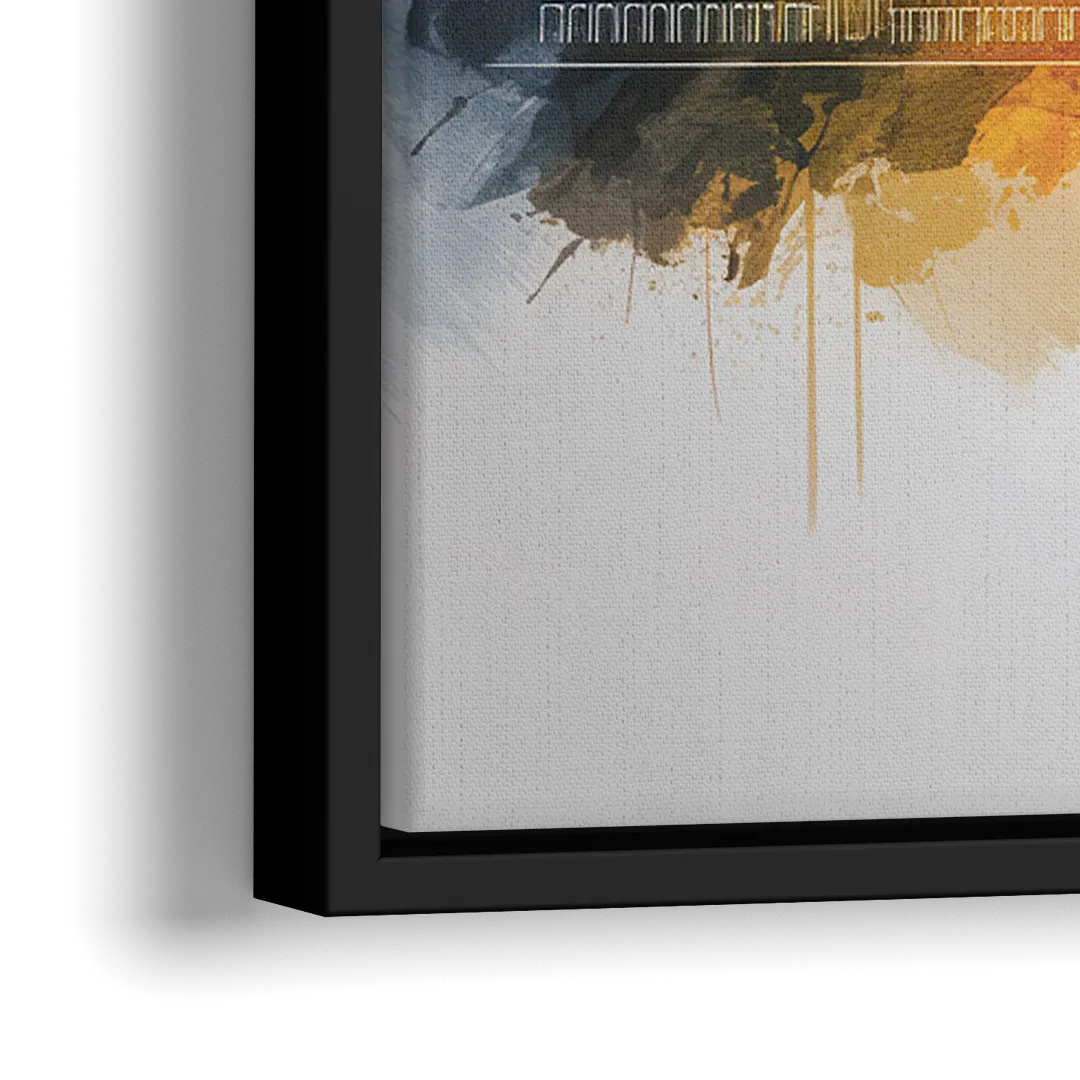 Minneapolis Downtown Cityscape - Close-Up Black Frame Canvas