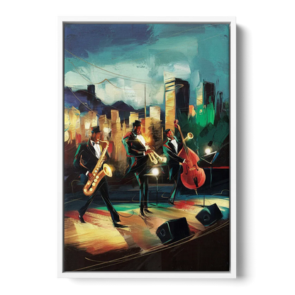 Salt Lake City Jazz Tribute - White Frame Canvas