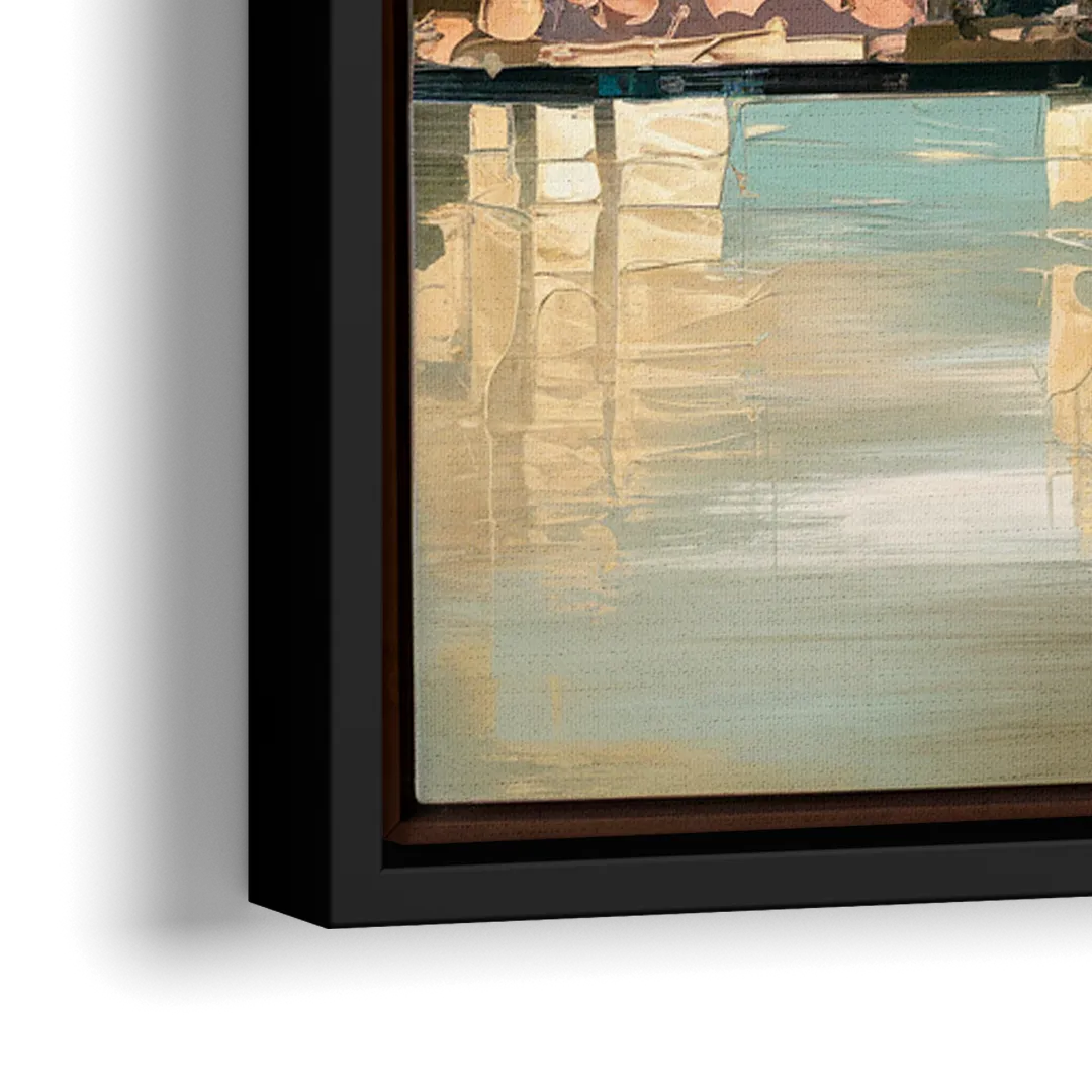 Seattle Space Needle and Cityscape - Close-Up Black Frame Canvas
