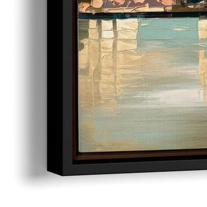 Seattle Space Needle and Cityscape - Close-Up Black Frame Canvas