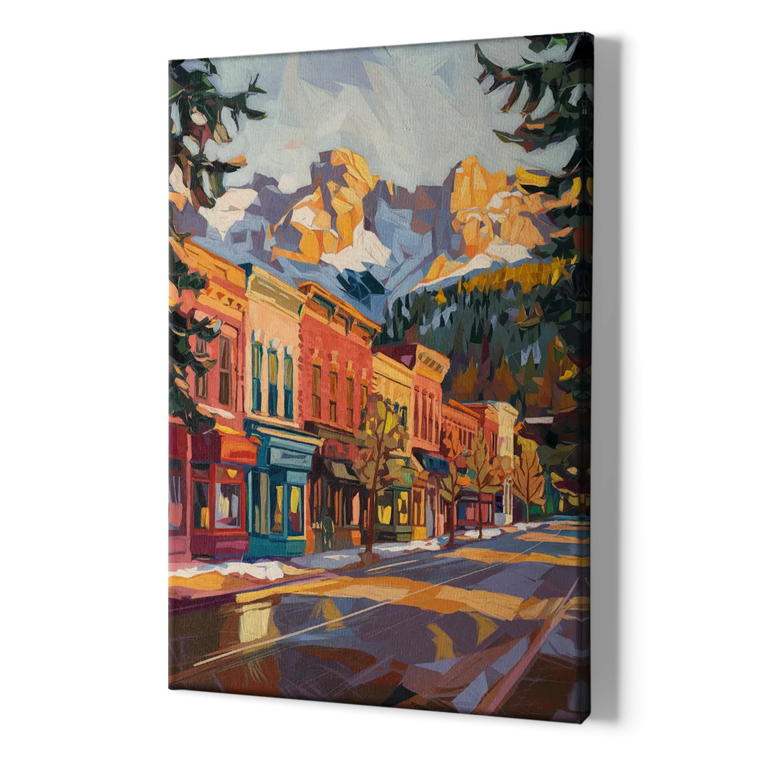Telluride Downtown Charm - Canvas Print Art Sides