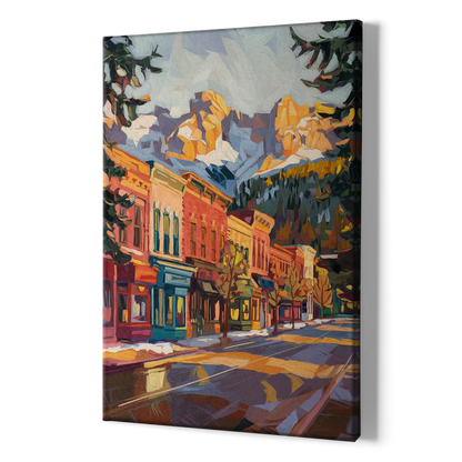 Telluride Downtown Charm - Canvas Print Art Sides